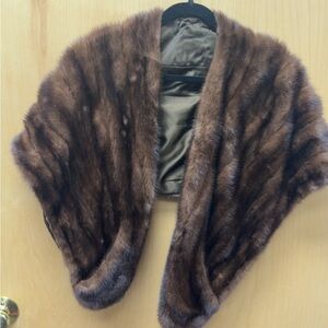 Elegant Brown Fur Shawl